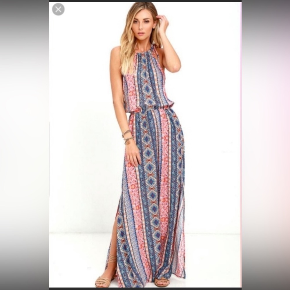 Lulus Patterned Maxi Dress Size S